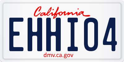 CA license plate EHHI04
