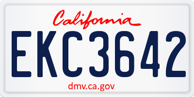 CA license plate EKC3642