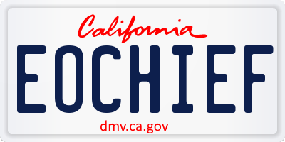 CA license plate EOCHIEF