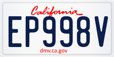 CA license plate EP998V