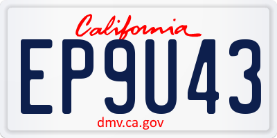 CA license plate EP9U43