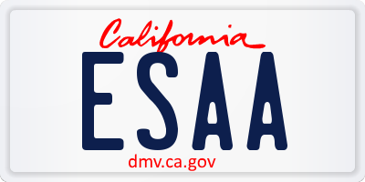 CA license plate ESAA