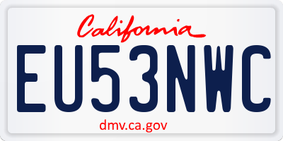 CA license plate EU53NWC