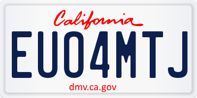 CA license plate EUO4MTJ