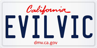 CA license plate EVILVIC
