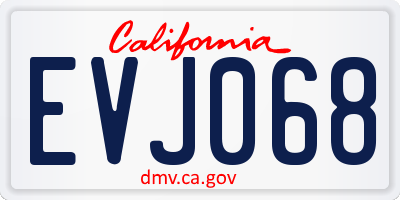 CA license plate EVJ068