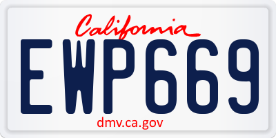 CA license plate EWP669