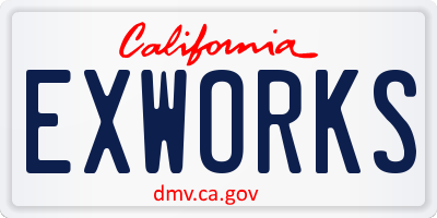 CA license plate EXWORKS