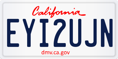 CA license plate EYI2UJN