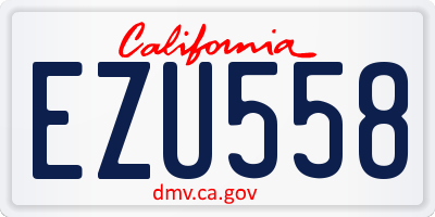 CA license plate EZU558