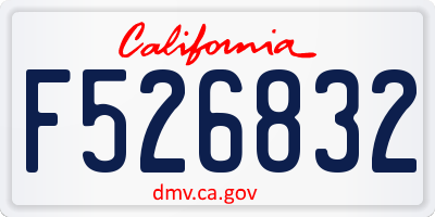 CA license plate F526832