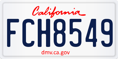 CA license plate FCH8549