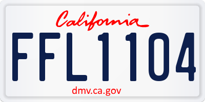 CA license plate FFL1104