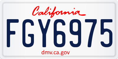 CA license plate FGY6975