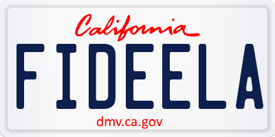 CA license plate FIDEELA