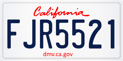 CA license plate FJR5521