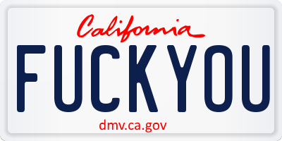 CA license plate FUCKYOU