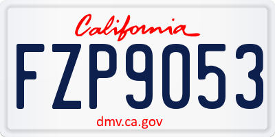 CA license plate FZP9053