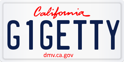 CA license plate G1GETTY