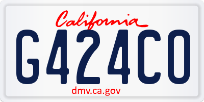 CA license plate G424CO