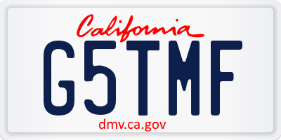 CA license plate G5TMF