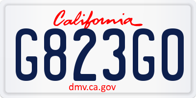 CA license plate G823G0