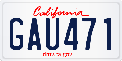 CA license plate GAU471