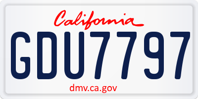 CA license plate GDU7797