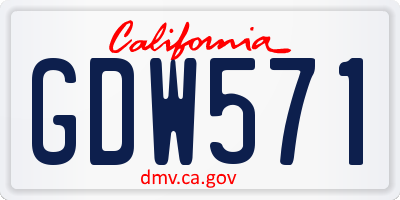 CA license plate GDW571