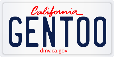 CA license plate GENTOO