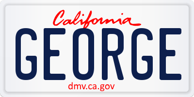 CA license plate GEORGE