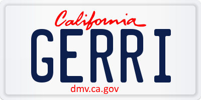 CA license plate GERRI