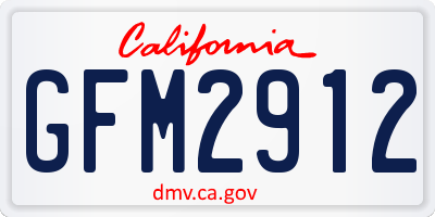CA license plate GFM2912