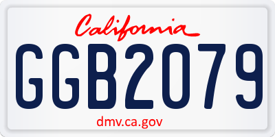 CA license plate GGB2079