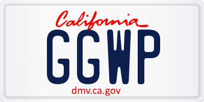 CA license plate GGWP