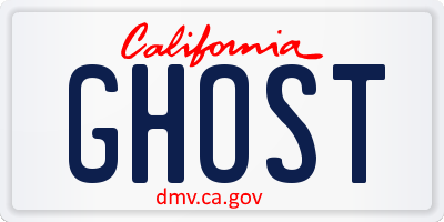 CA license plate GHOST