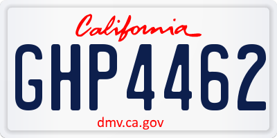 CA license plate GHP4462