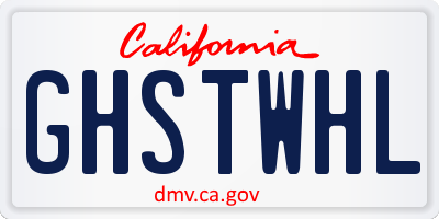 CA license plate GHSTWHL