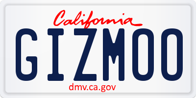 CA license plate GIZMOO