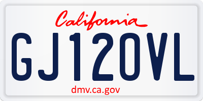 CA license plate GJ12OVL