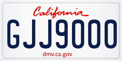 CA license plate GJJ9000
