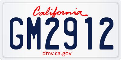 CA license plate GM2912