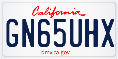 CA license plate GN65UHX