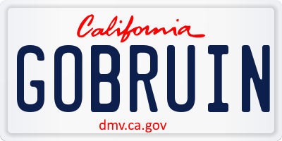 CA license plate GOBRUIN