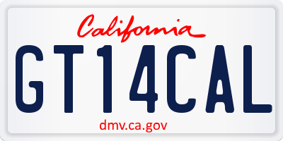 CA license plate GT14CAL