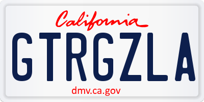 CA license plate GTRGZLA