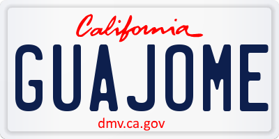 CA license plate GUAJOME