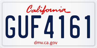 CA license plate GUF4161