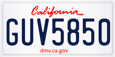 CA license plate GUV5850