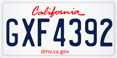 CA license plate GXF4392